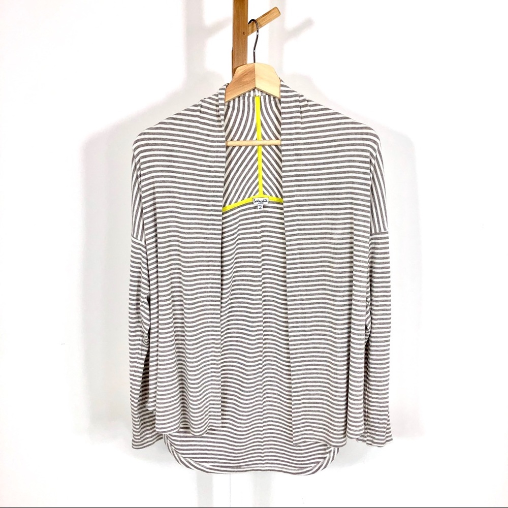 Splendid grey/white striped cotton cardigan